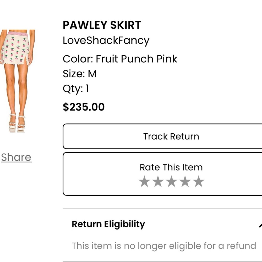 LoveShackFancy Pawley Skirt in Pink